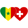 Senegal Switzerland Flag Heart