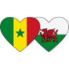 Senegal Wales Flag Hands Heart Shape