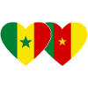 Senegal Cameroon Flag Hands Heart Shape