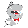 Hai Schnappshark mit roter Fliege