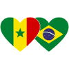Senegal Brazil Flag Hands Heart Shape