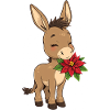 Christmas donkey with poinsettia