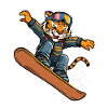 Tiger Snowboarder Jump