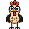 Rooster Halloween Comic Zombie