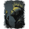 Punk rocker watches butterfly