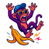 Neon monkey with banana