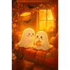 Cozy Halloween Ghosts in Autumn