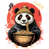 Panda Ramen Bowl Illustration