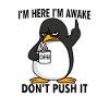 Funny Penguin Coffee Early Bird Saying