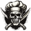 Skull with chef's hat