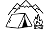 Mountain camping fire evening