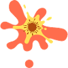 Farbklecks-Splatter Orange-Gelb