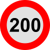 Speed limit 200 km/h