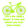 Fahrrad Balance Neon Text