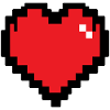 Cœur Pixel Rouge Retro