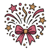 Glitter Fireworks Bow