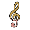 Gold glitter clef