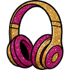 Glitzer Kopfhörer Gold Pink
