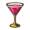 Glitter Pink Cocktail Glass Illustration