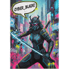Cyber Samurai Neon Graffiti