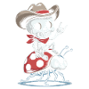 Skeleton cowboy on ladybug