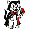 Dracula Cat with Bouquet of Flowers