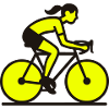 Yellow Cyclist Silhouette