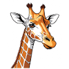 Giraffe Head PopArt Style