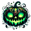 Neon Pumpkin Swirl Halloween