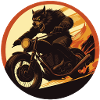 Werewolf Motorcycle Flame Circle