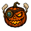 Steampunk pumpkin with steam eye
