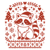 Christmas Raccoon Pattern Design