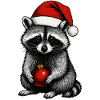 Noble Christmas raccoon with ball