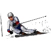 Skifahrer Action Illustration