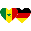 Senegal Germany Flag Hands Heart Shape