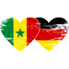 Senegal Germany Flag Heart used