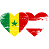 Sénégal Autriche Drapeau Mains Coeur Utilisé