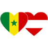 Senegal Austria Flag Hands Heart Shape