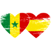 Spain Senegal Flag Heart used