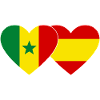 Spain Senegal Flag Heart