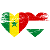 Senegal Hungary Flag Heart used