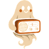 Ghost with retro radio