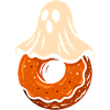 Ghost Donut Halloween Motif