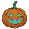 Pumpkin face in teal look