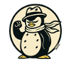 Manchot d’hiver avec chapeau et écharpe