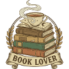 Gemütlicher Bücherstapel mit Dampfbecher