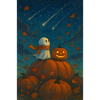 Fantôme mignon avec citrouille d’Halloween