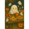 Fantôme mignon avec des biscuits