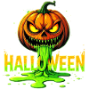 Green Halloween Pumpkin Horror