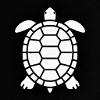 Black and White Turtle Silhouette